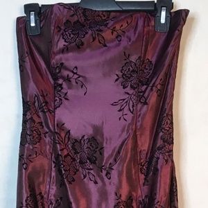 Eggplant Floral Detail Formal Dress Size 7